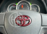 Toyota Corolla Forged Red Emblem Carbon Fiber Steering Wheel Monogram